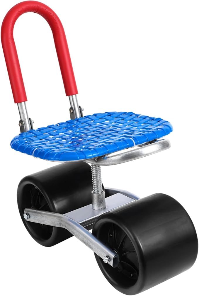 Garden Stool Wheels Height Adjustable Rotating Gardening Seat Portable Folding Garden Chair for Outdoor Planting and Trimming Heavy-Duty Gardening Supplies