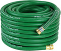 75FT 5/8 Heavy Duty Rubber Garden Hose - 300psi Working 1000psi Burst - Hot/Cold Water - Five-Layered Braiding for Durability - Versatile for Gardening Agriculture Construction(Green)