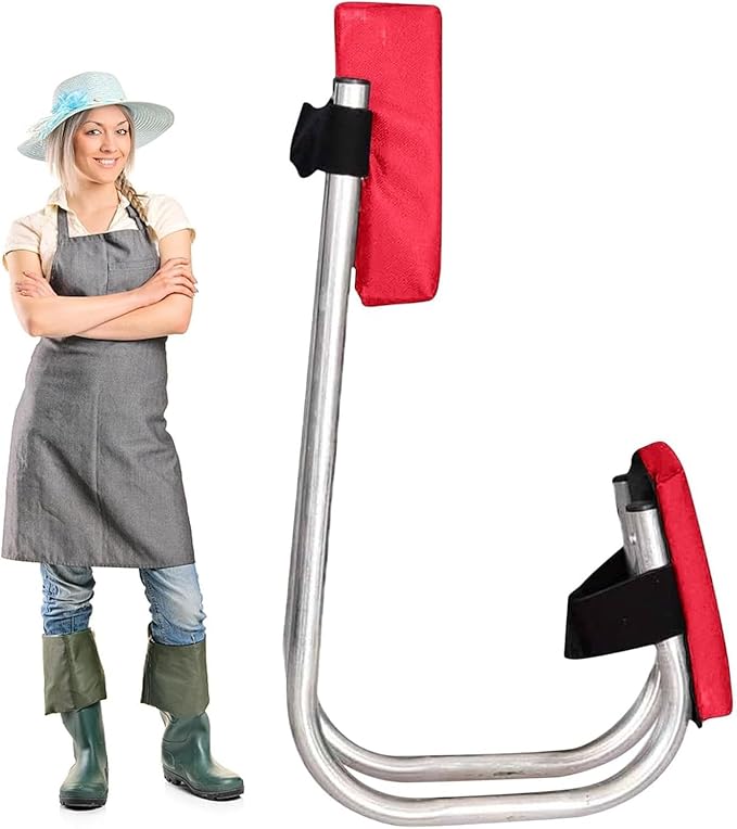 Knee Seat for Gardening Strap on Kneeling Device for Garden Protecting Knees Seat for Farm Work 2024 New Gardening Knee Seat Labor-Saving Tools for Pruning Weeding(Red)
