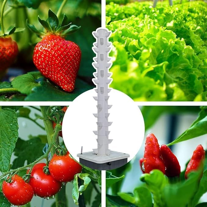 Hydroponics Growing System 15 Floors 45 Holes Hydroponics Tower Set Hydroponic Growing Garden Hydroponic Growing Vertical Tower Hydroponic Growing Kit for Indoor Suitable for Indoor Home