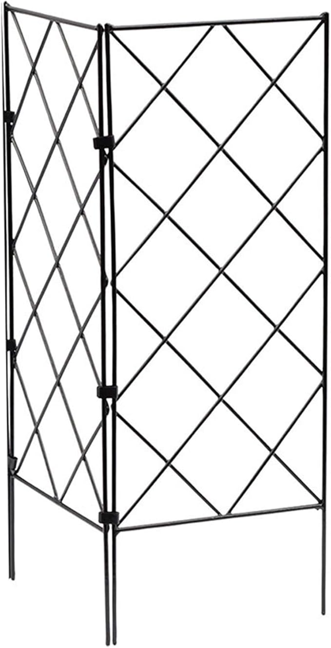Garden Trellis 8x21in Black Plant Support Frame Metal Plant Support Stakes for Climbing Vines and Flowers Stands