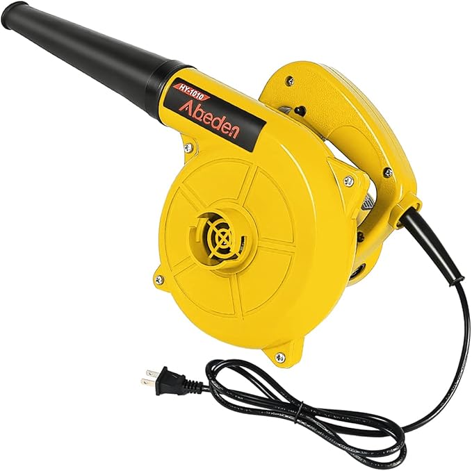 Corded Electric Leaf Blower2 in 1 Small Handheld Lightweight Sweeper/Vacuum110V 400W Portbale Blower for Leaf/Snow/Dust Blowing (Yellow)