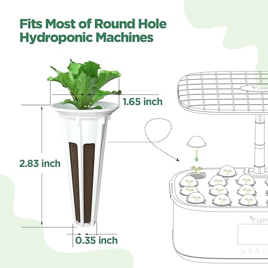 LetPot 172 Pcs Seed Pod Kits Hydroponics Growing Sponges Grow Anything Kit Pod for Hydroponic with 60 Sponges 2 Nutrients 25 Baskets 60 Stickers 25 Germination Domes