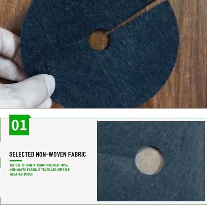 10pcs Moisturizing Mulch Weed Control Fabric for Tree Outdoor Garden Degradable Barrier Mat Non Woven Block Round Ground Cover (Size : 32x4cm)