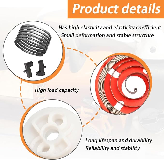 Recoil Pull Start Easy Parts Starting Rewind Spring Repair Kit Compatible with STIHL BG56C BG86C SH86C SH56C Handheld Leaf Blower (Replace #4237-190-06004241-195-35014241-195-20011123-195-7200)