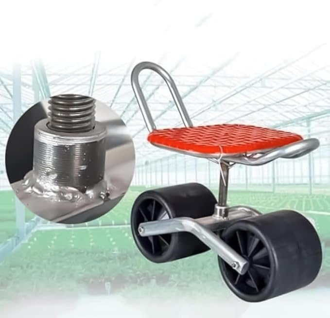 Garden Cart with Seat | Rotating Garden Stools for Gardening Adjustable Height Chair Scooter Steering Handle Gardening Seats for Seniors