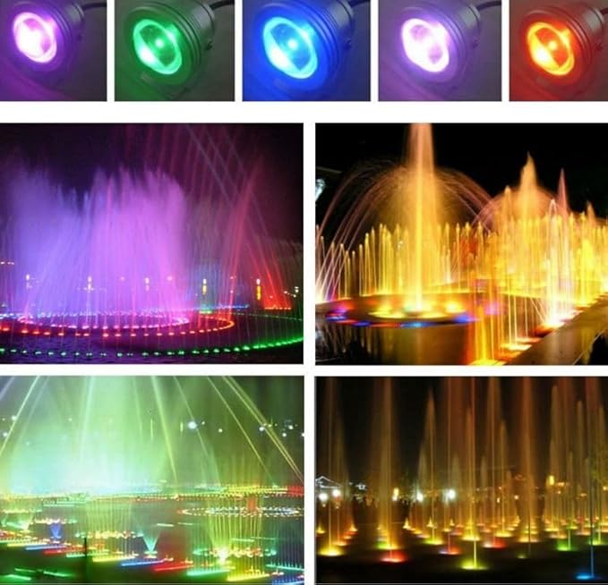 LED Swimming Pool Light- 10W Pond Fountain SpotLights Embedded Floor Lamp Underwater Lights 12V Waterproof IP68 Landscape Lighting(A-Blue)