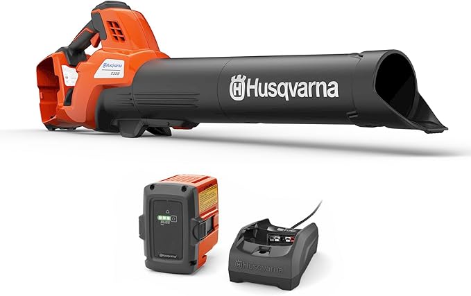 Husqvarna 230iB Battery Powered Cordless Leaf Blower 136-MPH 650-CFM Electric Leaf Blower with Brushless Motor and Quiet Operation 40V Lithium-Ion 4 Ah Battery and Charger Included 970480204