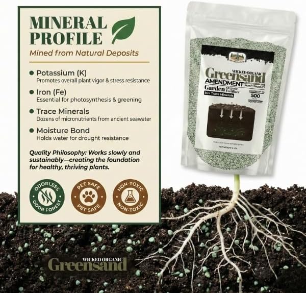 Old Cobblers Farm Greensand Fertilizer Soil - Lawns Gardens Trees Shrubs Container Plants - Organic Sustainable Soil Improvement (5 lbs | 10 lbs | 15 lbs | 20 lbs) (20lbs)