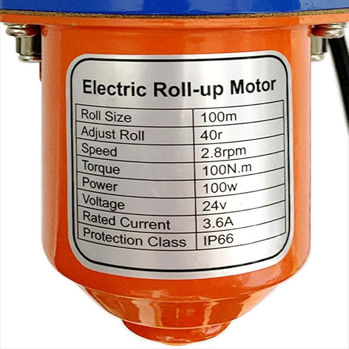 UYGALAXY 100W Greenhouse Film Roll Up Motor with Limit Switch Waterproof Electric Greenhouse Film Curtain Roller Frame Shed DC 24V 2.8RPM for Greenhouse Ventilation Automatic Venting