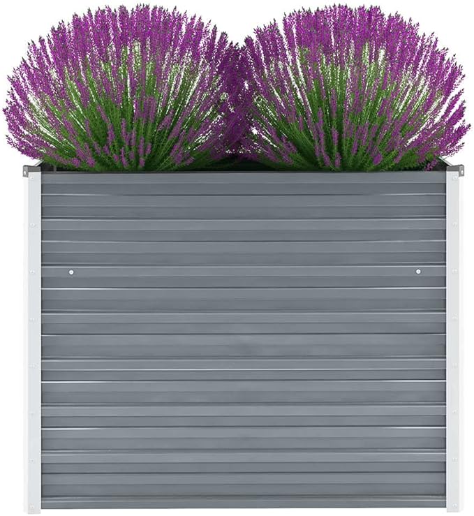Garden Raised Bed Galvanized Steel 39.4x15.7x31.3 Gray