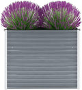 Garden Raised Bed Galvanized Steel 39.4x15.7x31.3 Gray