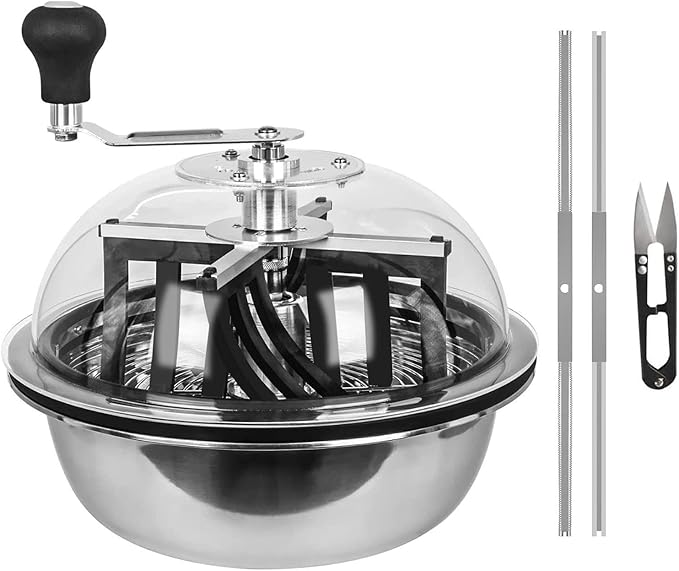 Gerrit 13-Inch Bud Leaf Bowl Trimmer Twisted Spin Cut Sharp Stainless Steel Blades Clear Visibility Domefor Hydroponic Plant