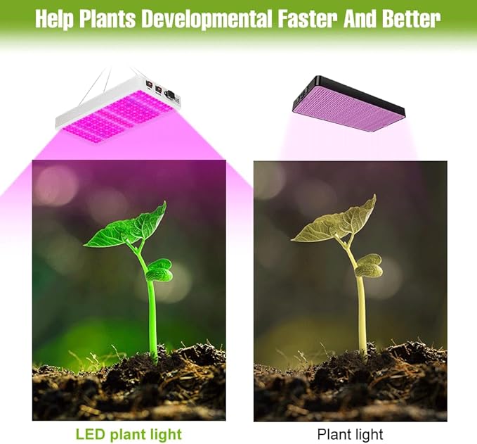 800W Full Spectrum LED Grow Plant Light AC100-277V Dimmable Planting Fill Lamp 110V Greenhouse Tent Hydroponic Flower Vegs Succulent Potted Fruit Seeds UV/IR Cultivation Lighting with Hook US Plug