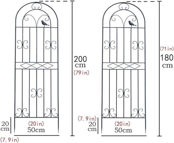Garden Trellis for Climbing Plants 180cm 200cm. Rustproof Metal Garden Flower Trellis Cucumbers Support Plant Support Netting(180cm(71in)C)