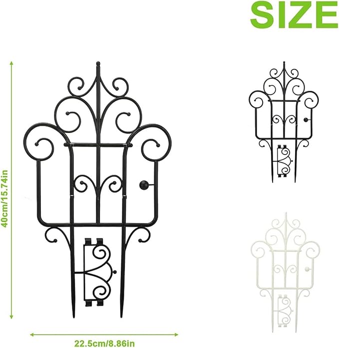 5 Pcs Plant Climbing Trellis Small Garden Plastic Fence for Potted Plants Outdoor Mini Garden Trellis for Climbing Plants Vine Ivy Flower Plant Suppor(Black)