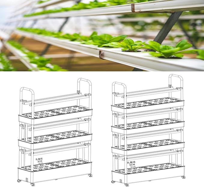 48/64/90/120 Hole Hydroponics growing sys-tem Hydroponics growing tower Aeroponic Garden Tower for Plants Herbs VegetablesGrowSponge-90holes