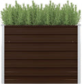 Galvanized Steel Raised Garden Bed Medium Size Galvanized Brown for Patio Garden and Welded Fence Landscape Fencing Great Bed for Growing Herbs