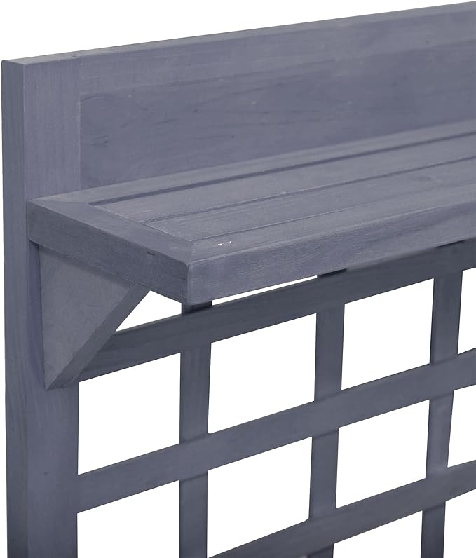 Outsunny 41 Raised Garden Bed with Trellis on Wheels Wooden Elevated Planter Box with Legs and Bed Liner for Flowers Herbs &amp Vegetables Gray