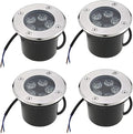 4PCS LED Outdoor Spotlight Ground Landscape Lights IP67 Waterproof Waterproof Recessed Floor Spotlights 5W Buried Yard Floodlight for Garden Yard Construction(Green Light5W(DC12v))