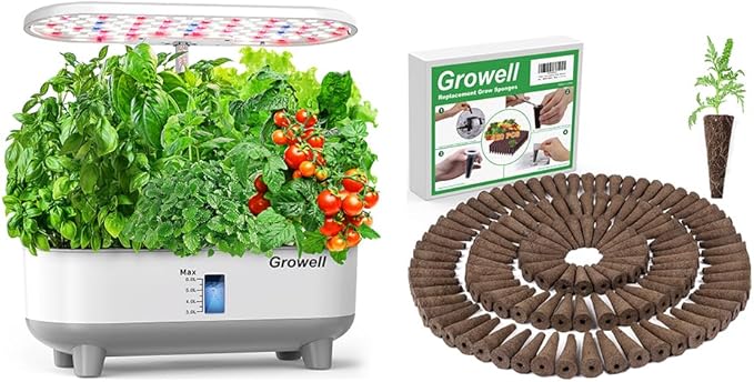 16 Pods Hydroponics Growing System Kit &amp Grow Sponges 120 Pcs