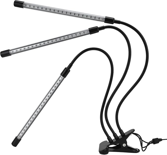 Indoor Plants Grow Device | 5V USB Powered Adjustable Gooseneck | Timing Garden Growth Lamp for Hydroponics/Horticulture/Vertical Farming | 3 Lighting Modes 360° Flexible Neck