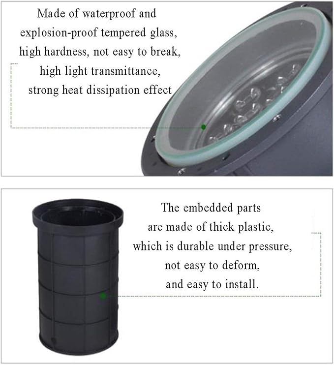 LED Garden Landscape Light - 85-265V Recessed Floor Light IP67 Waterproof Buried Lamp Gardens Adjustable Angle Underground Light High Brightness In Ground LED Lights(Blue Light18W)