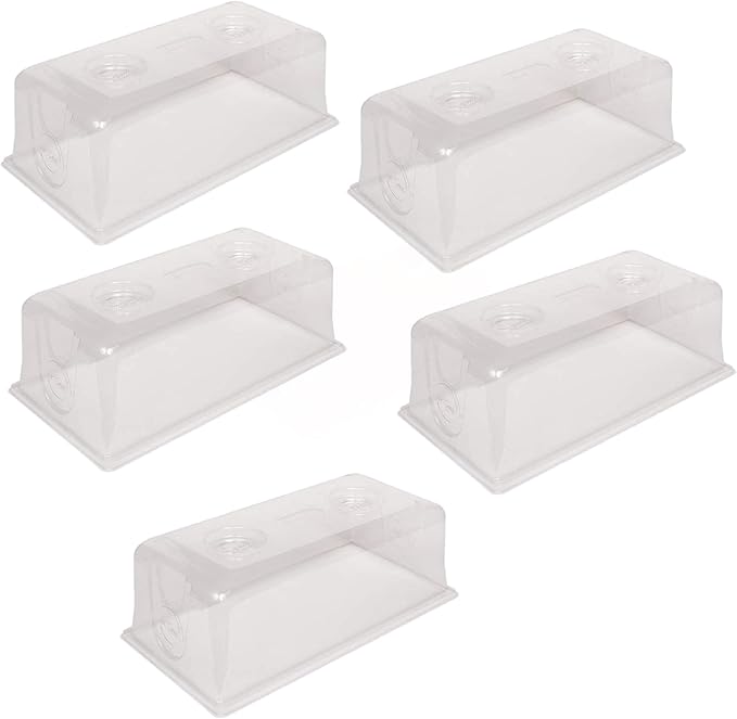 SUNPACK Sundome Plastic Multi-Vented Humidity Dome Clear 7 (Pack of 5) - Ideal for Greenhouses or Indoor Growing Able to Adjust Humidity with Vents