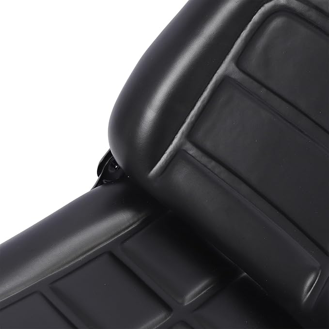 Generic Lawn Mower Fit for Seat Comfortable PVC Leather Universal Forklift Fit for Seat with Multi Angle Adjustment for Tractors Telehandler Backhoe Black (Without armrest)