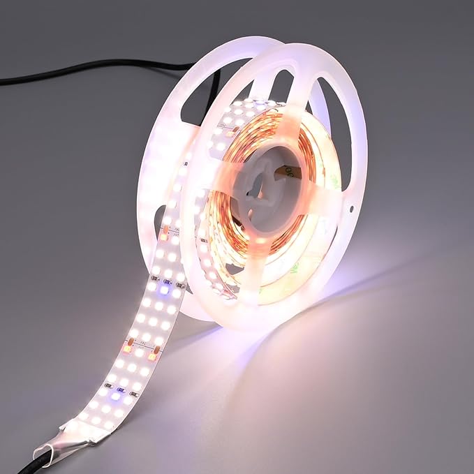 16.4FT LED Plant Grow Light 2100LEDs Full Spectrum Grow Lamp with High PPFD 24V 120W Cuttable Plants Growing Light Strip Flexible Self Adhesive for Seedlings Veg Flower