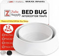 Bed Bug Interceptor Traps – White 12-Pack Passive Monitor &amp Detection Trap – Universal Fit for Bed &amp Furniture Legs – Reusable Non-Climbable Wall Pest Control Protection (White 12-Pack)