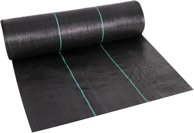 Weed Barrier Fabric PE Woven Weed Control Fabric for Plant Anti Grass Agricultural Mulch Cloth Greenhouse Weeding Mat Water Permeable for Gardening(19.6in x 32.8ft)