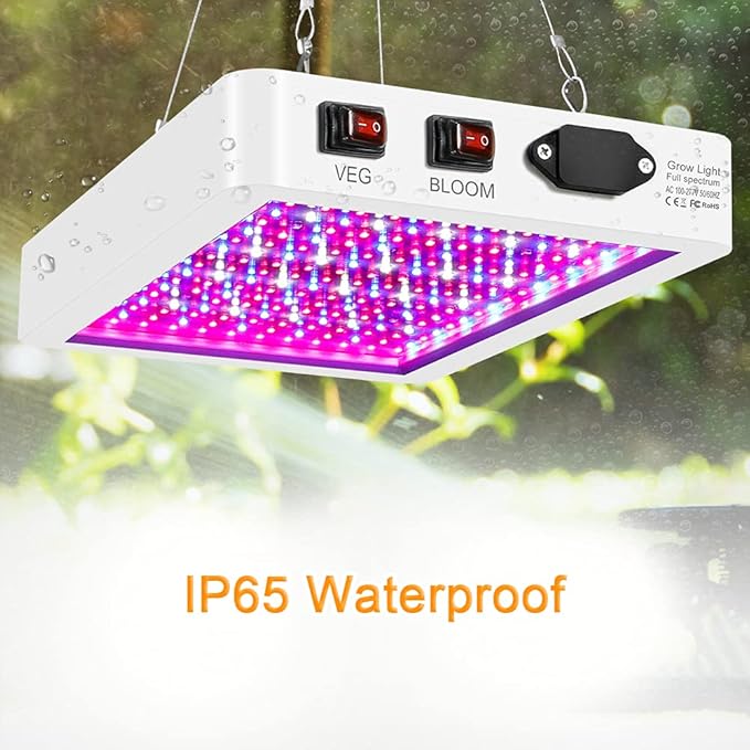 2000W LED Grow Light for Indoor Plants 312 LEDs Full Spectrum Veg and Bloom Dual Switch IP65 Waterproof Hanging Plant Growing Lamps for Seedlings Flowers Greenhouse