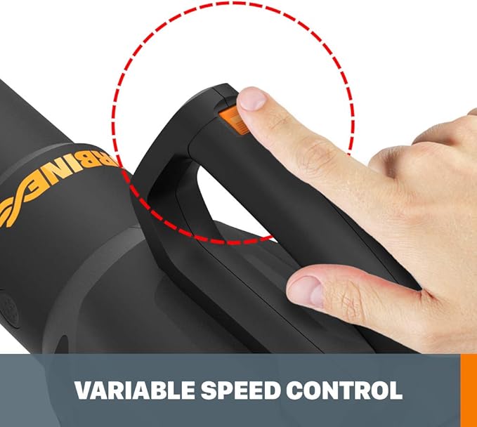 WORX Cordless Leaf Blower Electric Blower with Turbine Fan Blowers for Lawn Care with 2 Speed Control Battery &amp Charger Not Included WG547.9