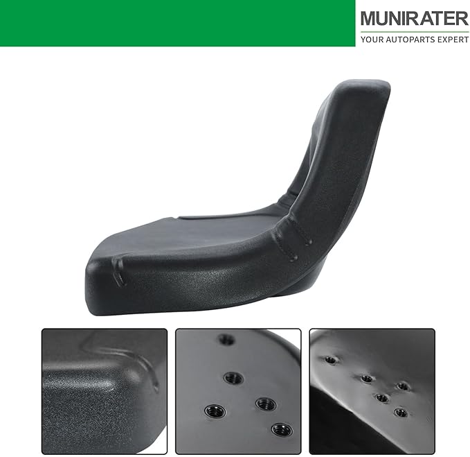 munirater Lawn Mower Seat Black Replacement for Riding Mower Garden Tractor Seat