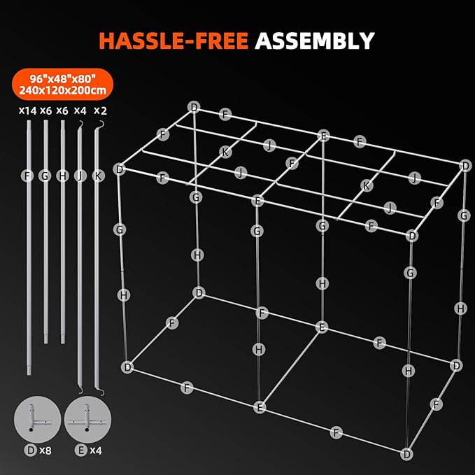 Spider Farmer 8x4 Grow Tent 96x48x80 with Hook for Controller 1680D Thicken Mylar Canvas Enlarged View Window Waterproof Floor Tray for Indoor Hydroponic Growing for SF4000 SE5000 G5000