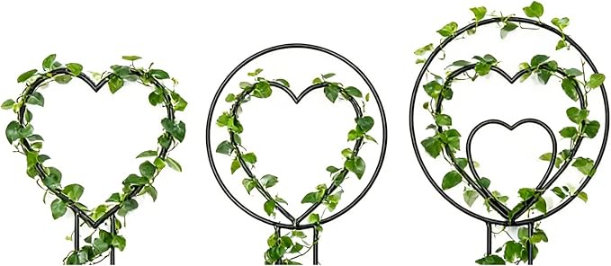 Trellis for Potted Plants - Metal Vine Support | Small Garden Trellis | for Family Beginner Home Gardening Pairing Indoor House Wedding Vegetable