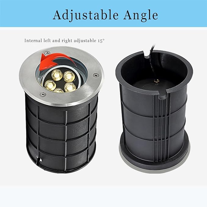 Adjustable Angle Underground Light Outdoor Ground Light AC85-110V IP65 Waterproof LED Buried Lights for Driveway Deck Patio Yard Step Garden Spotlight (Green 9w)