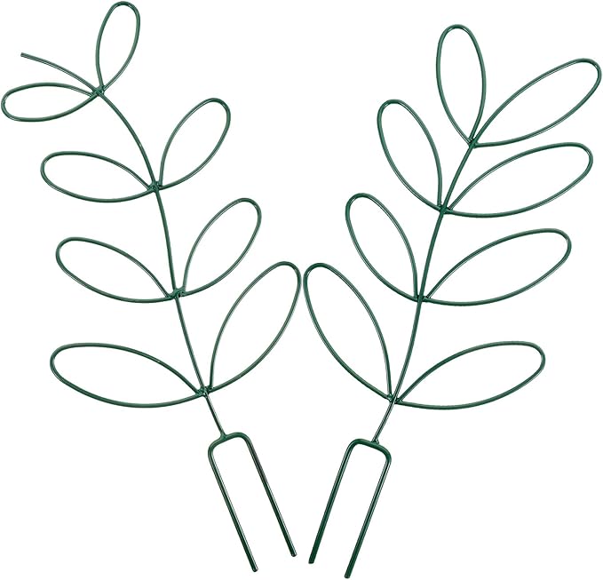 VALICLUD 2pcs Iron Plant Climbing Trellis Supports for Garden Tomatoes and Vines Green Vegetable Rack for Indoor and Outdoor Potted Plants