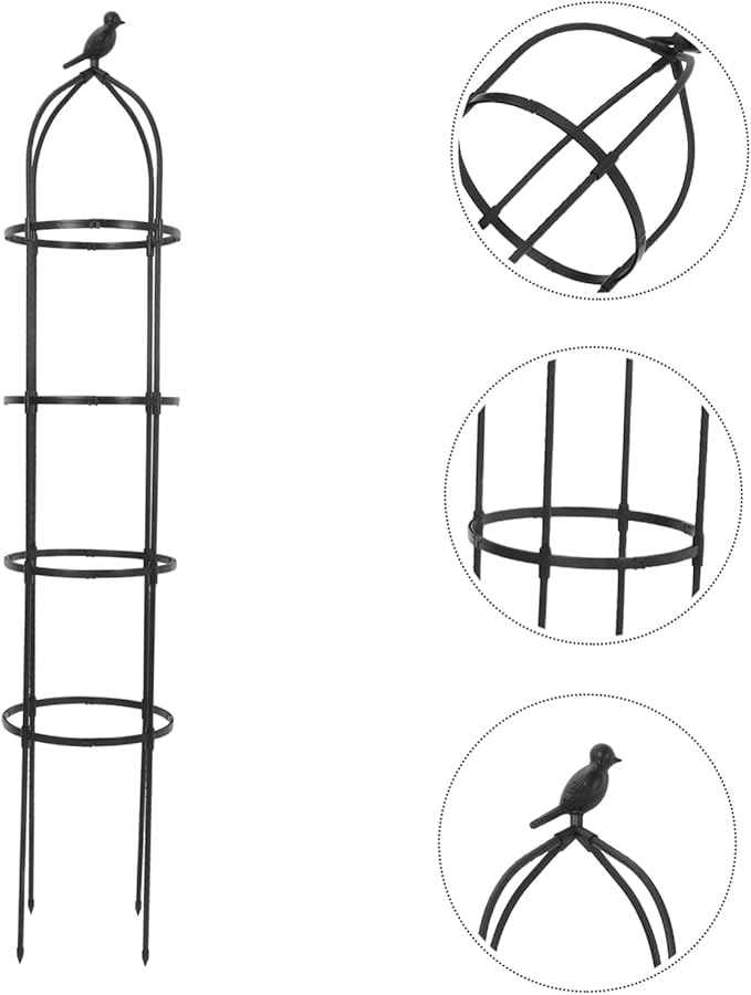 Mikikit Garden Accessories Outdoor Metal Garden Trellis Bird Design Decorative Trellis for Flower Bed and Patio
