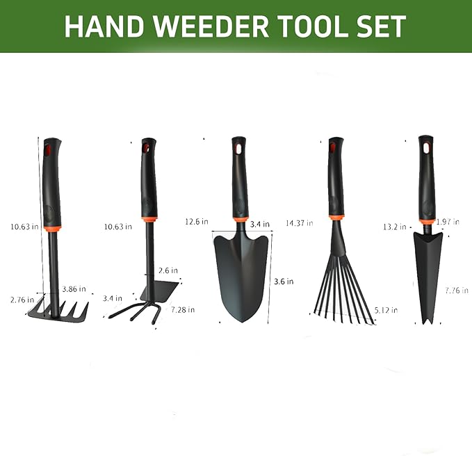 5PCS Weed Puller Tool Garden Tool Set Portable Garden Weeder Tool for Vegetable Gardening Backyard Farm Planting