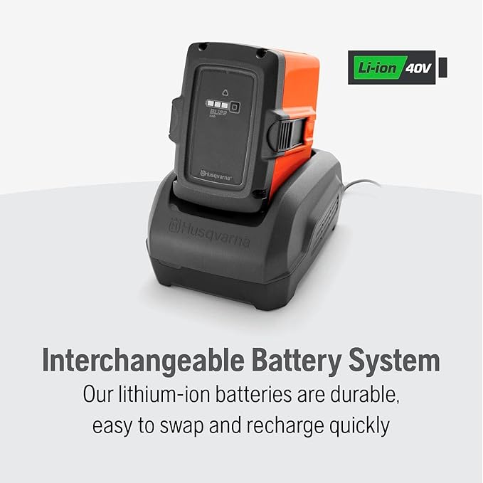 Husqvarna 230iB Battery Powered Cordless Leaf Blower 136-MPH 650-CFM Electric Leaf Blower with Brushless Motor and Quiet Operation 40V Lithium-Ion 4 Ah Battery and Charger Included 970480204