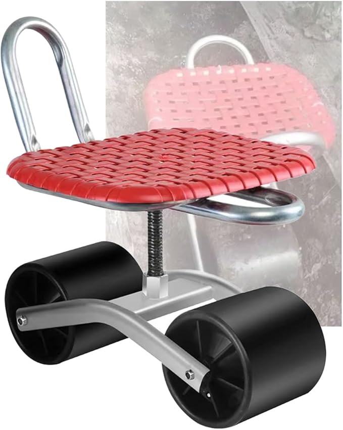 Outdoor Gardening Wagon Scooter360°Swivel Rolling Gardens CartGarden Seat with 2 Wheelsfor Lawn Yard(Black)