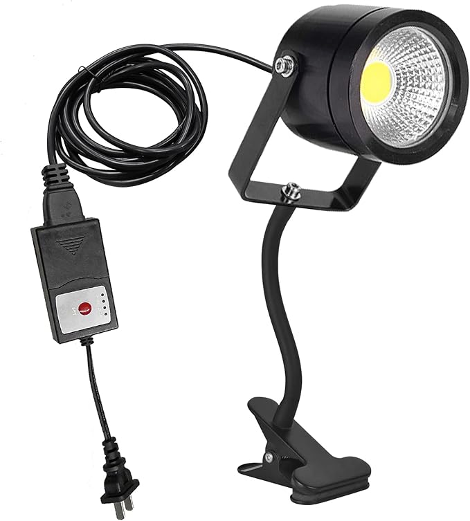Kiven IP65 Waterproof LED Landscape Up Down Light LED Decorative Spotlight Lamp with Plug-in Cord and Timer for Indoor Outdoor Plants Yard Advertising Board LED Lawn Light - Black (10W Cool White)