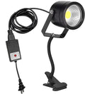 Kiven IP65 Waterproof LED Landscape Up Down Light LED Decorative Spotlight Lamp with Plug-in Cord and Timer for Indoor Outdoor Plants Yard Advertising Board LED Lawn Light - Black (10W Cool White)