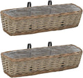 Decorative Garden Raised Bed Vegetable Planting pots Balcony Planter 2 pcs Wicker with PE Lining 23.6 for Growing Outdoor Plants Vegetables