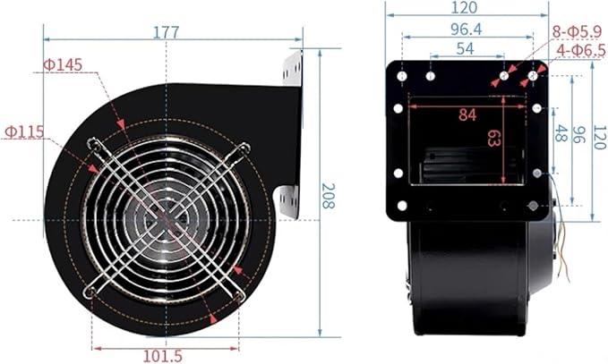 Power Frequency Centrifugal Fan 120W Blower Fan Ac-CENTRIFUGAL Fan Centrifugal Blower