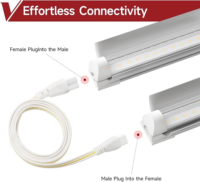 2 Pack LED Grow Light 1FT 5000K Full Spectrum 30W (2 x 15W) Linkable Growing Lamp Fixture T8 Grow Lights for Indoor Plants Seed Starting VegetablesWhite