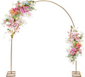 7.5ft Metal Wedding Arch Balloon Arch Stand Gold Party Decoration Arch Wedding Arch Backdrop Stand for Wedding Birthday Party Anniversary Valentine Ceremony Decorations