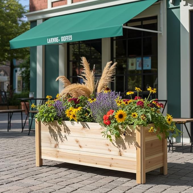 Tall Cedar Raised Garden Planter Box with Legs – Elevated Design for Comfortable Gardening Custom Sizes for Home Patio &amp Commercial Use (30 L x 16.5 W x 25 H)